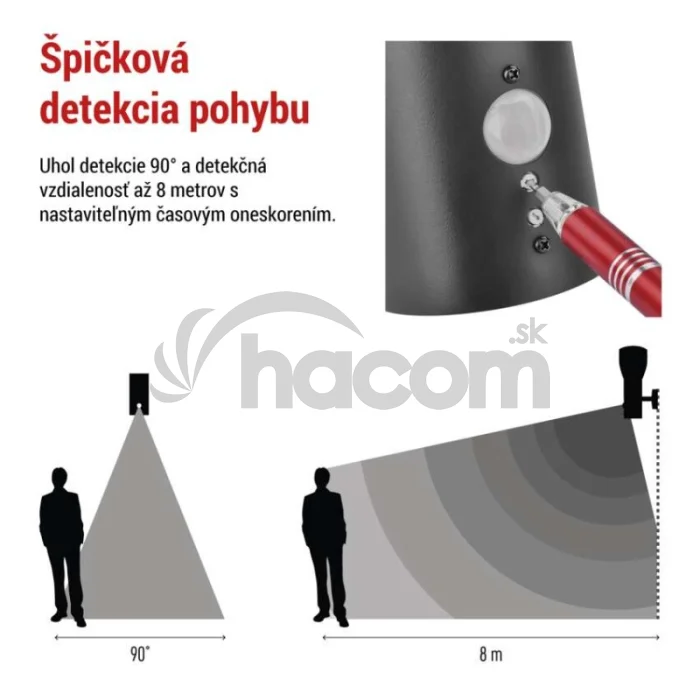 Záhradné nástenné svietidlo ARTEO, senzor súmraku, 16,4 x 12 x 29,5 cm, 1 x E27, 15 W