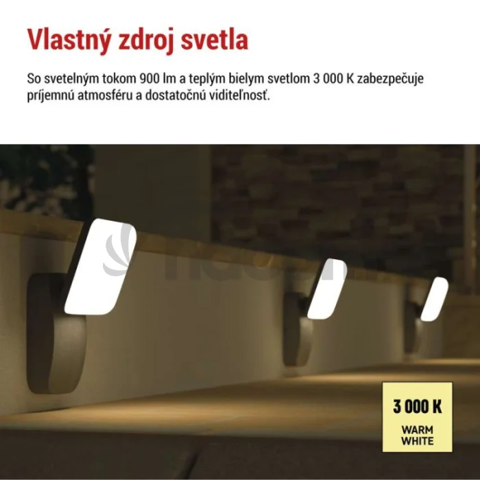 LED záhradné nástenné svietidlo NIKA, 12 x 12 x 20 cm, 12,5 W, teplá biela
