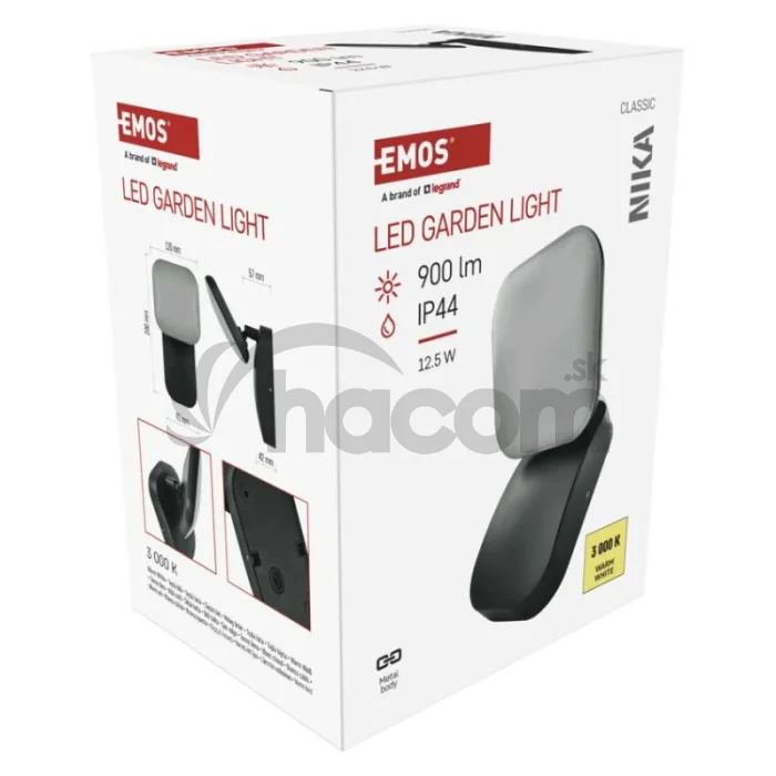 LED záhradné nástenné svietidlo NIKA, 12 x 12 x 20 cm, 12,5 W, teplá biela