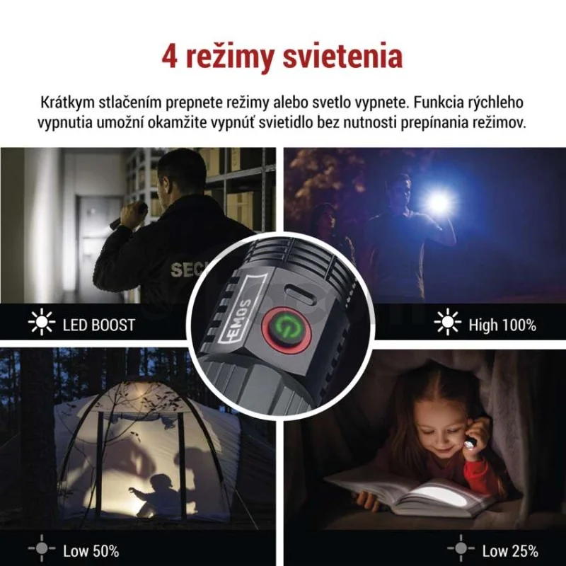 LED nabíjacie kovové svietidlo 300 lm, 700 mAh