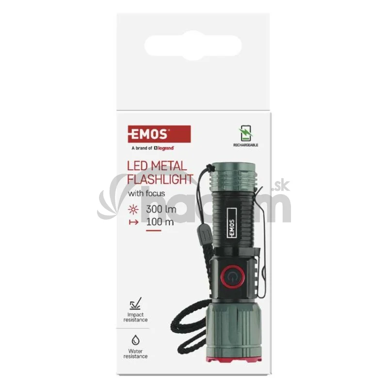 LED nabíjacie kovové svietidlo 300 lm, 700 mAh