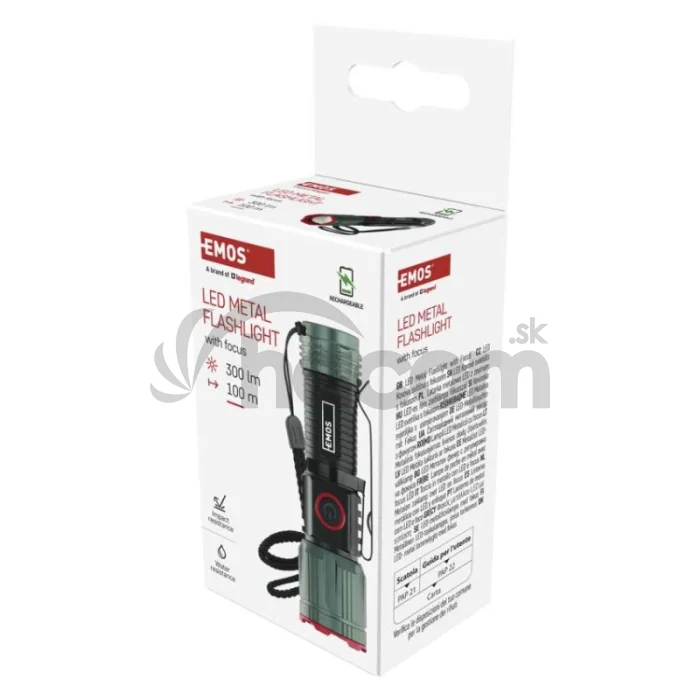 LED nabíjacie kovové svietidlo 300 lm, 700 mAh