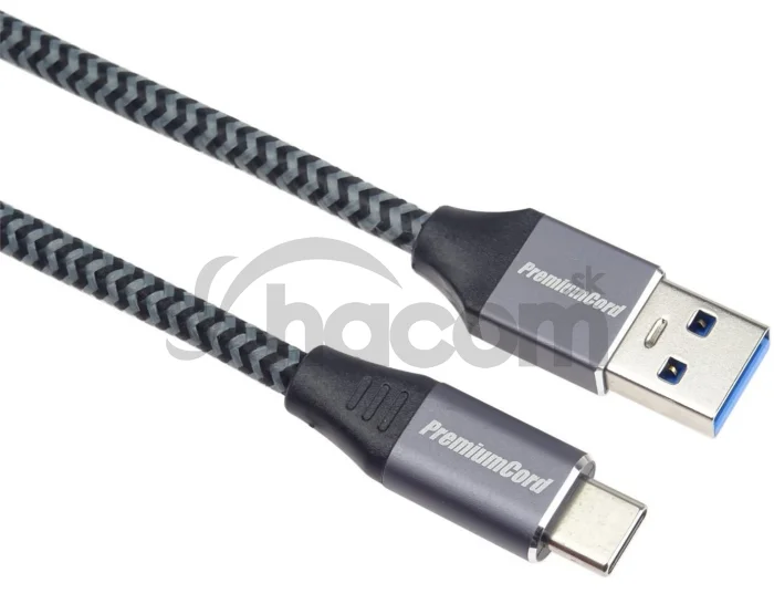 PremiumCord kábel USB-C - USB 3.0 A (USB 3.1 generation 1, 3A, 5Gbit/s) 3m oplet