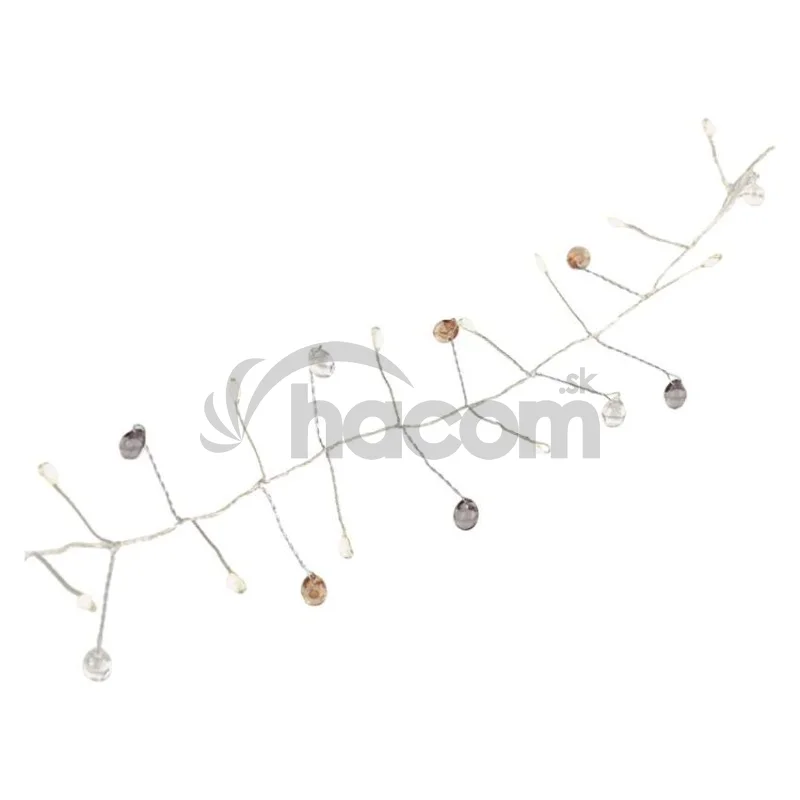 LED girlanda - kamienky, 1,2 m, 3x AA, vnútorné, teplá biela, časovač