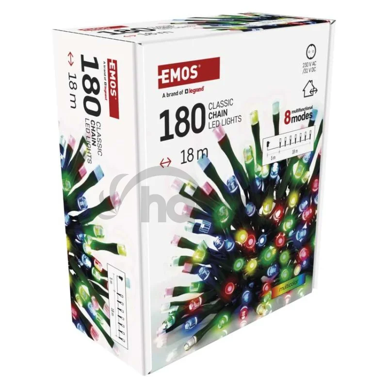 LED vianočná reťaz, 18 m, vonkajšia aj vnútorná, multicolor, programy, časovač