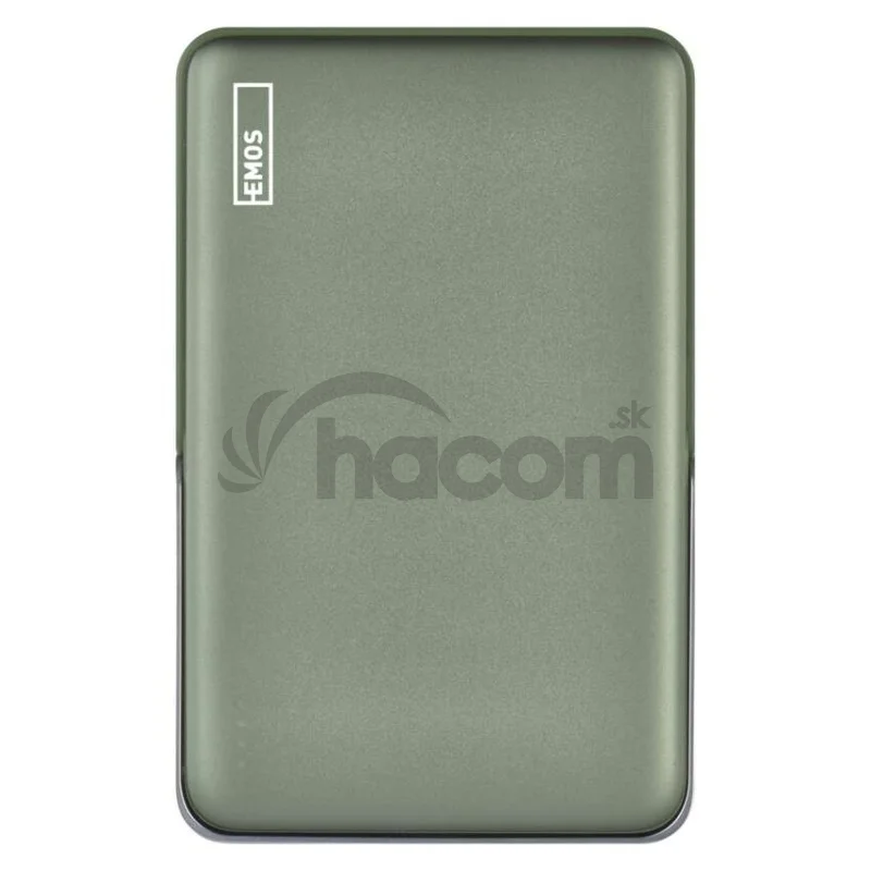 Power bank EMOS WI 1031, 10 000 mAh, 20 W+Wireless, army-green