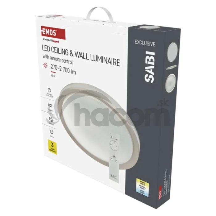 LED prisadené svietidlo SABI, kruhové 45W, stmiev.so zmenou CCT