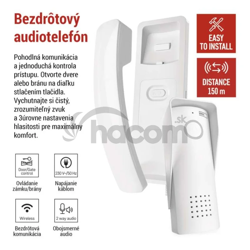 Bezdrôtová sada domáceho audio vrátnika H1088, 1 účastník
