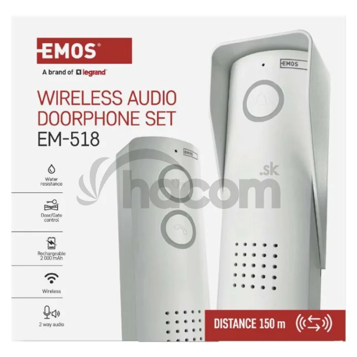 Bezdrôtová sada domáceho audio vrátnika H1087, 1 účastník