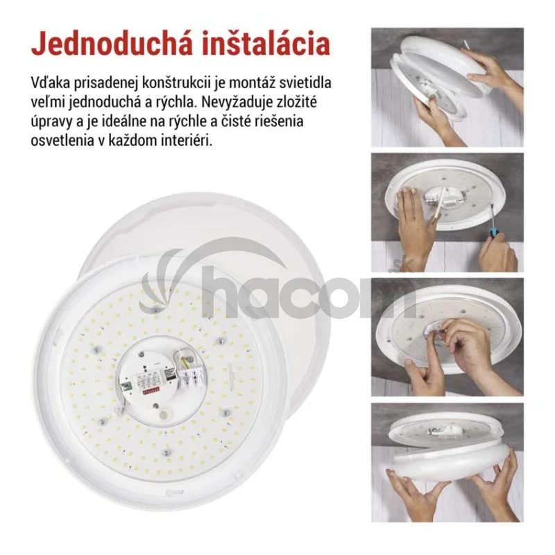 LED stropné svietidlo TIVI, A CLASS, MW sensor, okrúhle biele 12,5W, IP44, Neutrálna biela