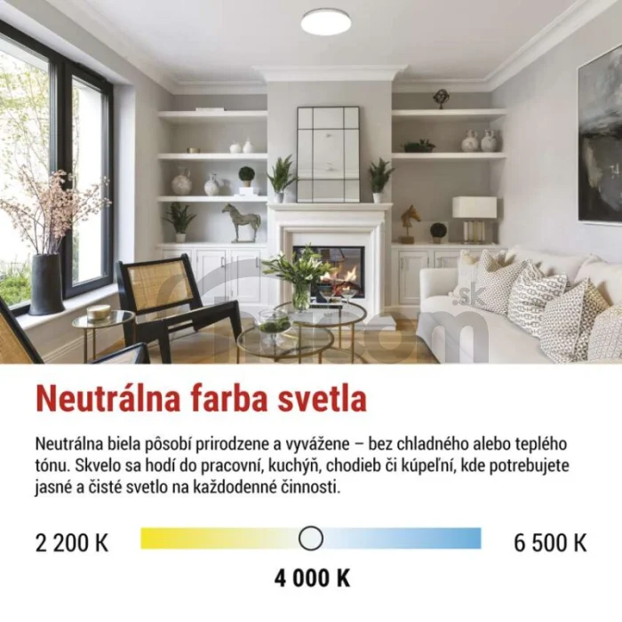 LED stropné svietidlo TIVI, A CLASS, okrúhle biele 19W, IP44, Neutrálna biela