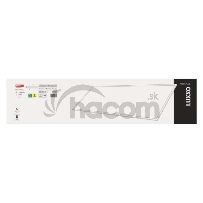 LED panel LUXXO 30 x 120 cm / 32 mm, 22 W, 3 800 lm, vstavaný, neutr. biela, UGR<19, IP20