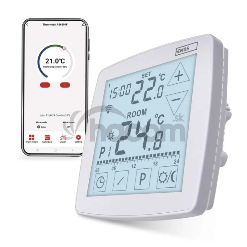 Podlahový programovateľný drôtový WiFi GoSmart termostat P56S01F