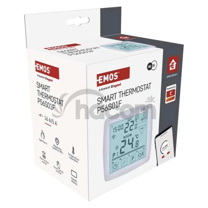 Podlahový programovateľný drôtový WiFi GoSmart termostat P56S01F