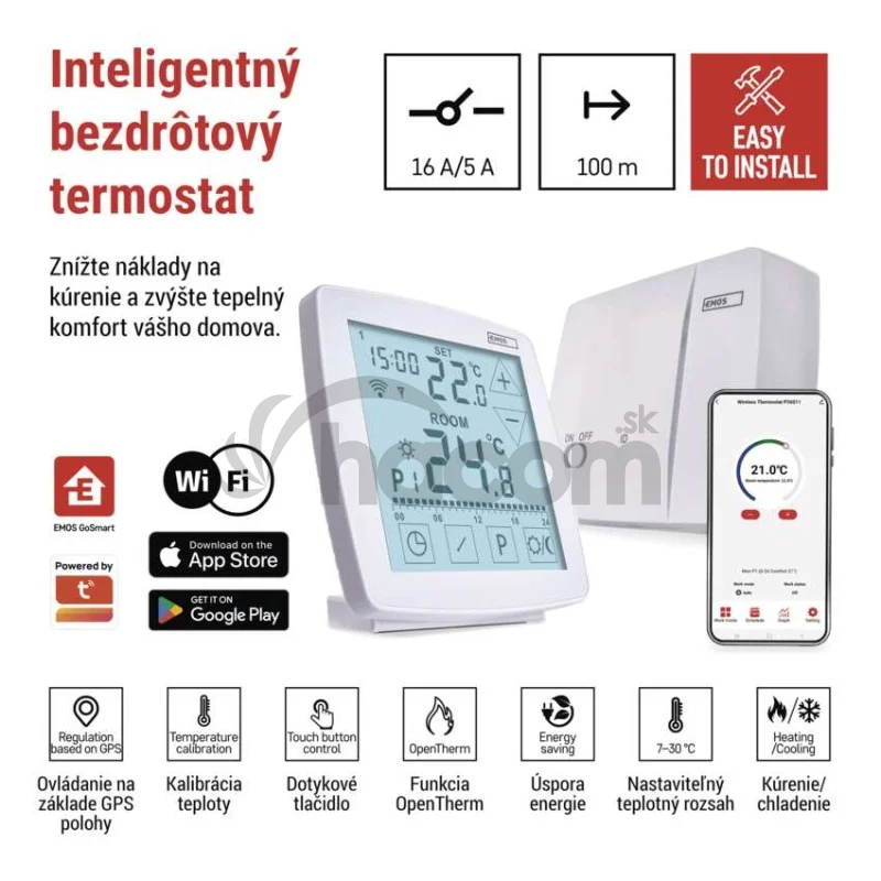 Izbový programovateľný bezdrôtový WiFi GoSmart termostat P56S11