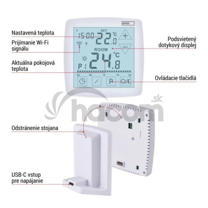 Izbový programovateľný bezdrôtový WiFi GoSmart termostat P56S11