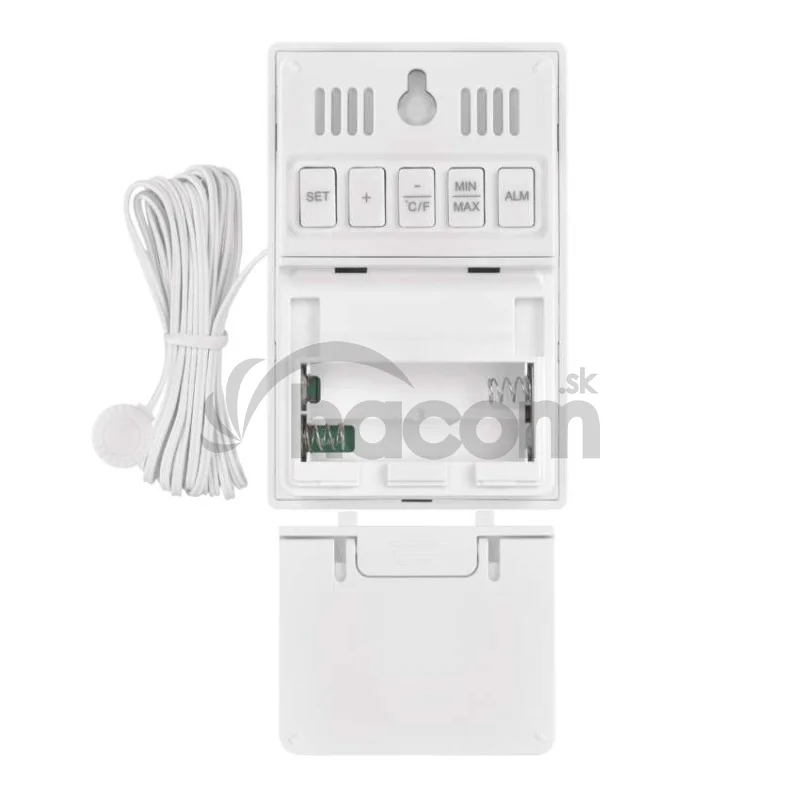 Digitálny teplomer s vlhkomerom, drôtový snímač, budík E0558P