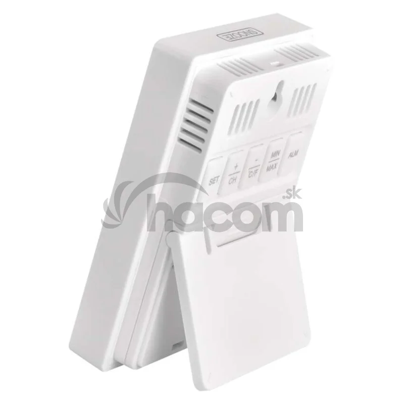 Digitálny teplomer s vlhkomerom, bezdrôtový snímač, budík, dátum E0558W