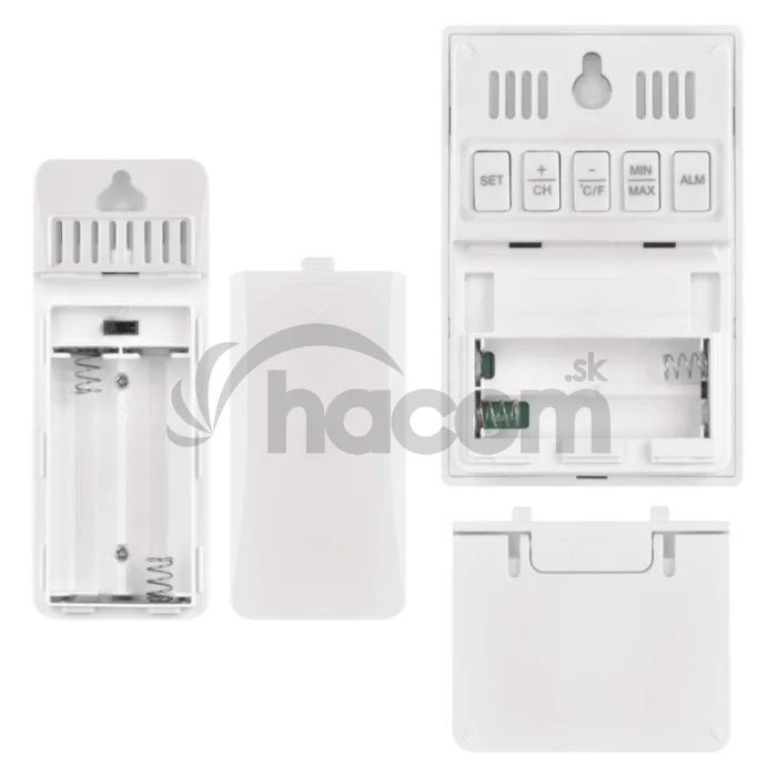 Digitálny teplomer s vlhkomerom, bezdrôtový snímač, budík, dátum E0558W