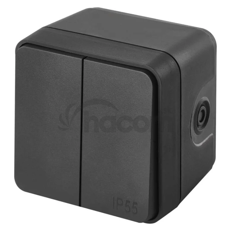 EMOS Cyklone prepínač dvojitý striedavý č. 6 + 6, IP55