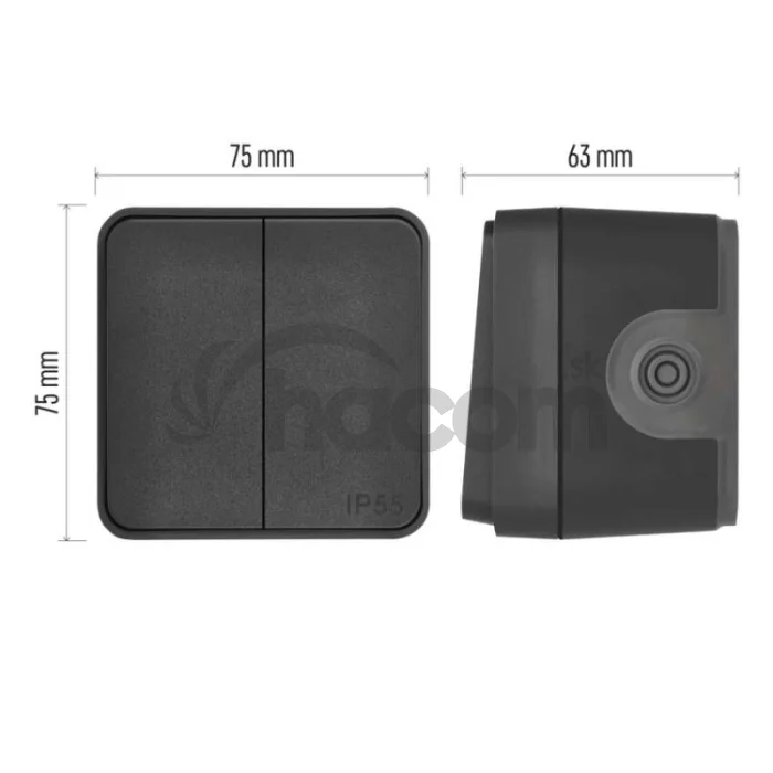 EMOS Cyklone prepínač dvojitý striedavý č. 6 + 6, IP55