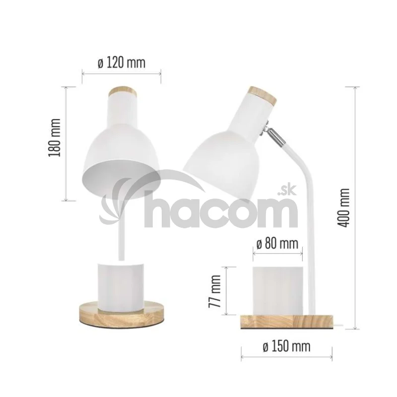 Stolná lampa POPPY, biela