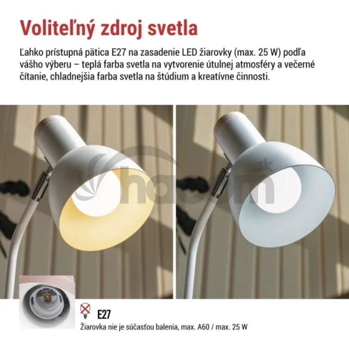 Stolná lampa POPPY, biela