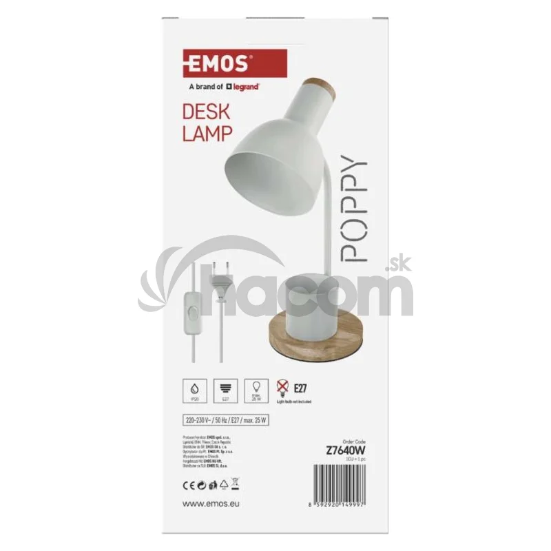 Stolná lampa POPPY, biela