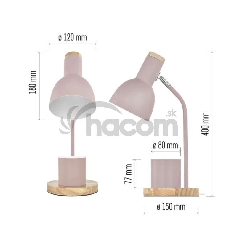 Stolná lampa POPPY, ružová