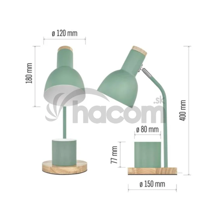 Stolná lampa POPPY, zelená