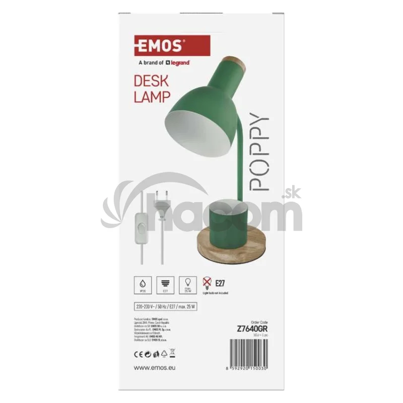 Stolná lampa POPPY, zelená