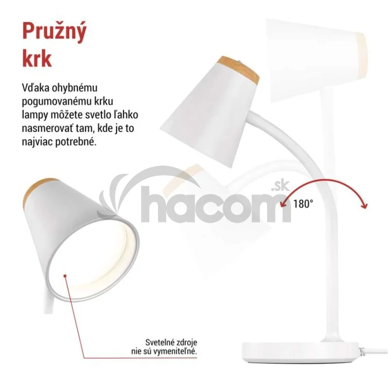 LED stolná lampa TARA, biela
