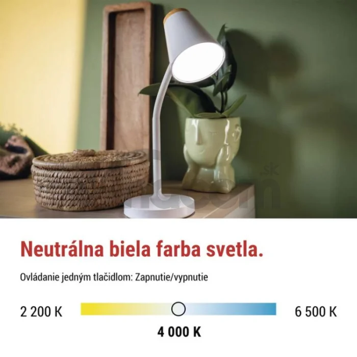 LED stolná lampa TARA, biela