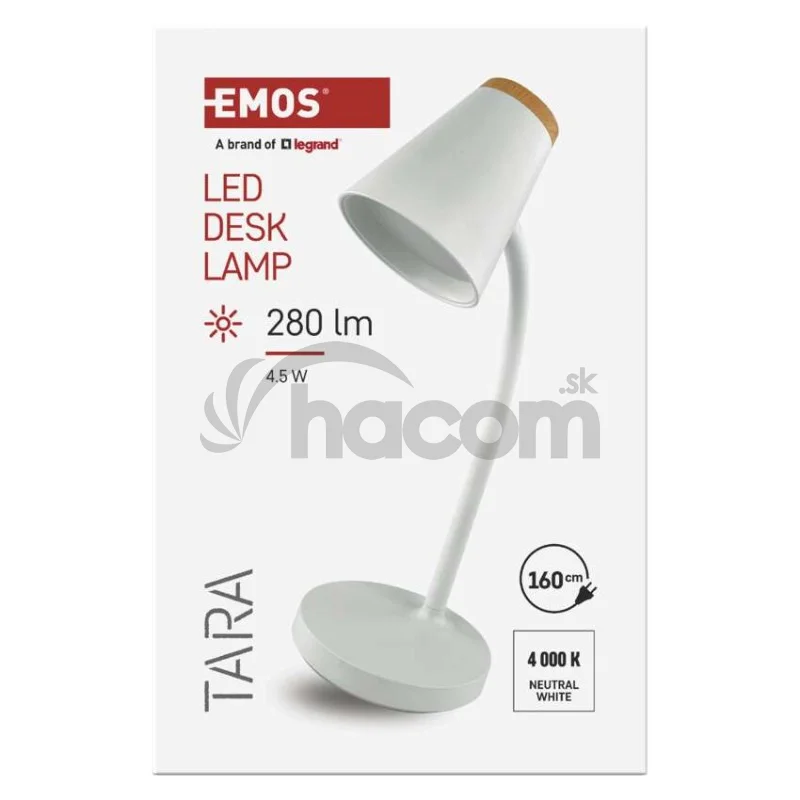 LED stolná lampa TARA, biela