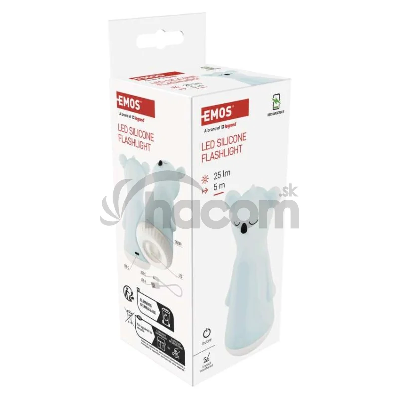 Nabíjacie svietidlo LED s nočným osvetlením P3216, 25 lm, 1200 mAh