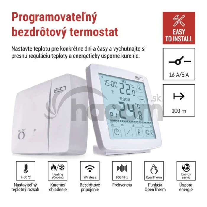 Izbový programovateľný bezdrôtový OpenTherm termostat P56A11