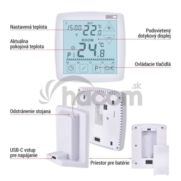 Izbový programovateľný bezdrôtový OpenTherm termostat P56A11