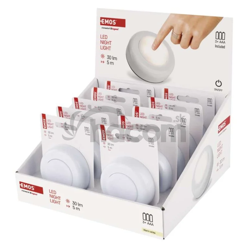 LED nočné svetlo P4722 na 3× AAA, 10 ks, display box