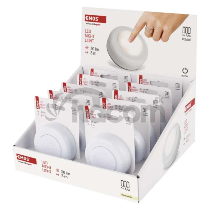 LED nočné svetlo P4722 na 3× AAA, 10 ks, display box