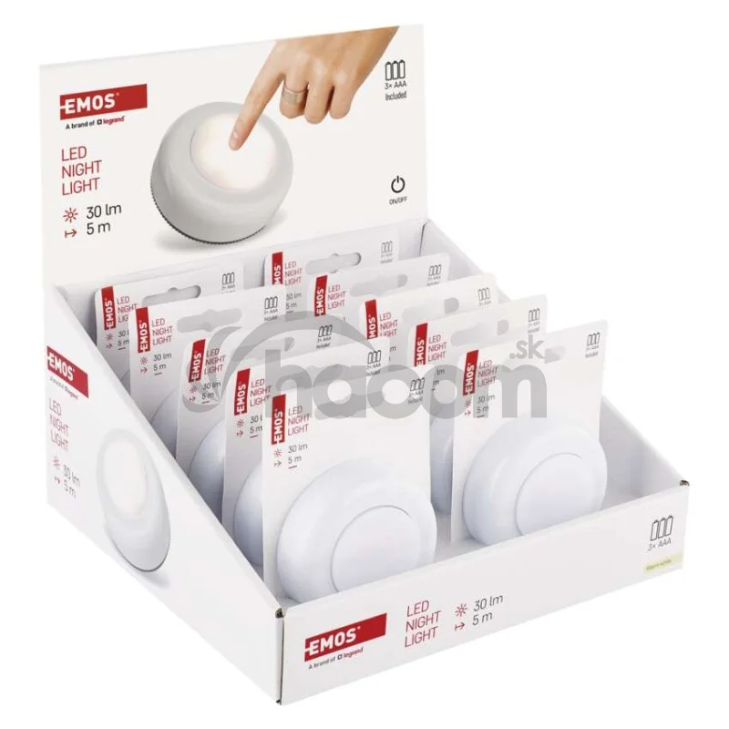 LED nočné svetlo P4722 na 3× AAA, 10 ks, display box