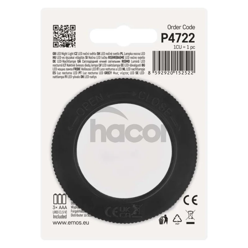LED nočné svetlo P4722 na 3× AAA, 10 ks, display box