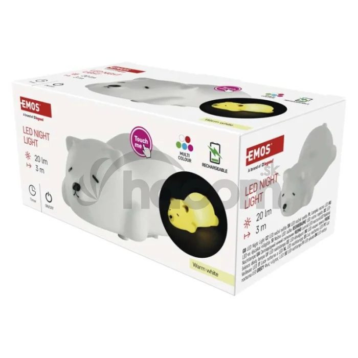 LED nočné svetlo medveď P3325, dobíjateľný