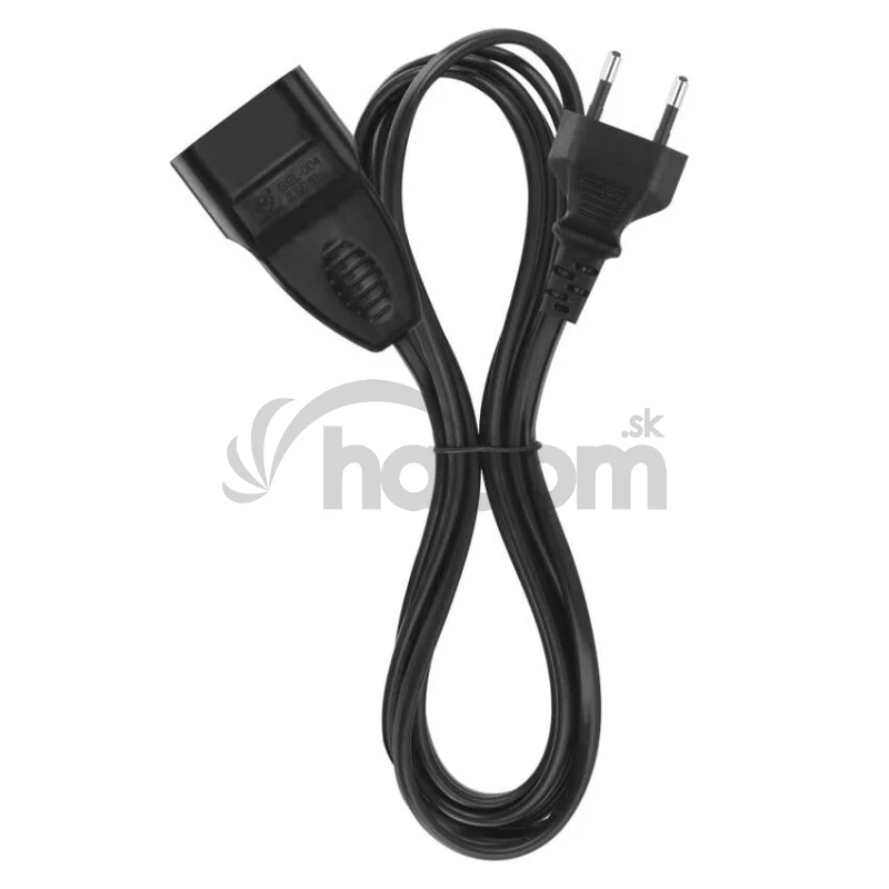 Dvojžilový pohyblivý prívod 1,5 m / 1 zásuvka / čierny / PVC / 0,75 mm2
