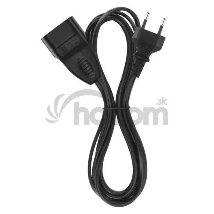 Dvojžilový pohyblivý prívod 3 m / 1 zásuvka / čierny / PVC / 0,75 mm2