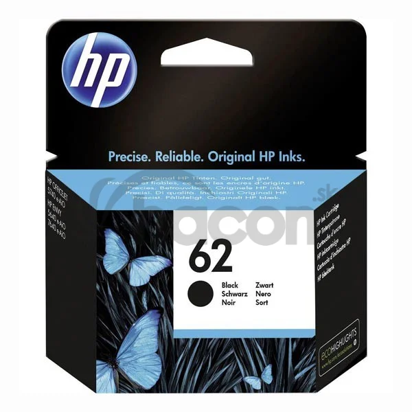 HP 62 čierna atramentová náplň, C2P04AE