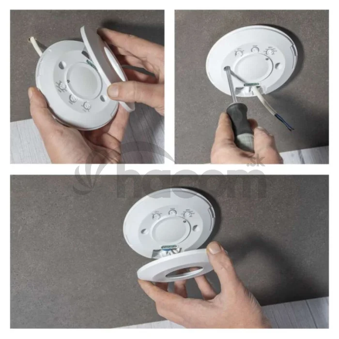 Mikrovlnný senzor (pohybové čidlo) IP20 2000W, biely