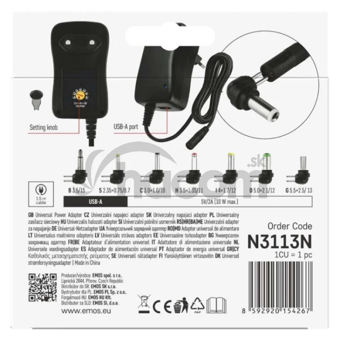 Univerzálny pulzný USB napájací zdroj 2250 mA s hrebienkom