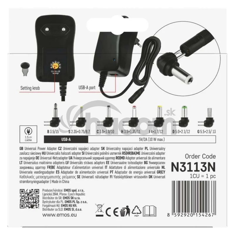 Univerzálny pulzný USB napájací zdroj 2250 mA s hrebienkom