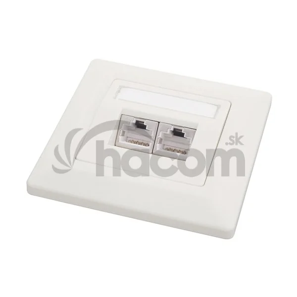 Zásuvka Solarix CAT6 STP 2 x RJ45 pod omietku biela