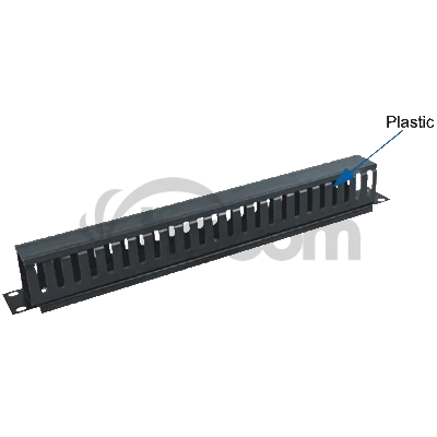 19" vyväzovací panel 1U jednostr.plast.lišta (BK)